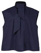 top demi over drill cotone blu - Frida SRL