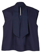 top demi over drill cotone blu - Frida SRL