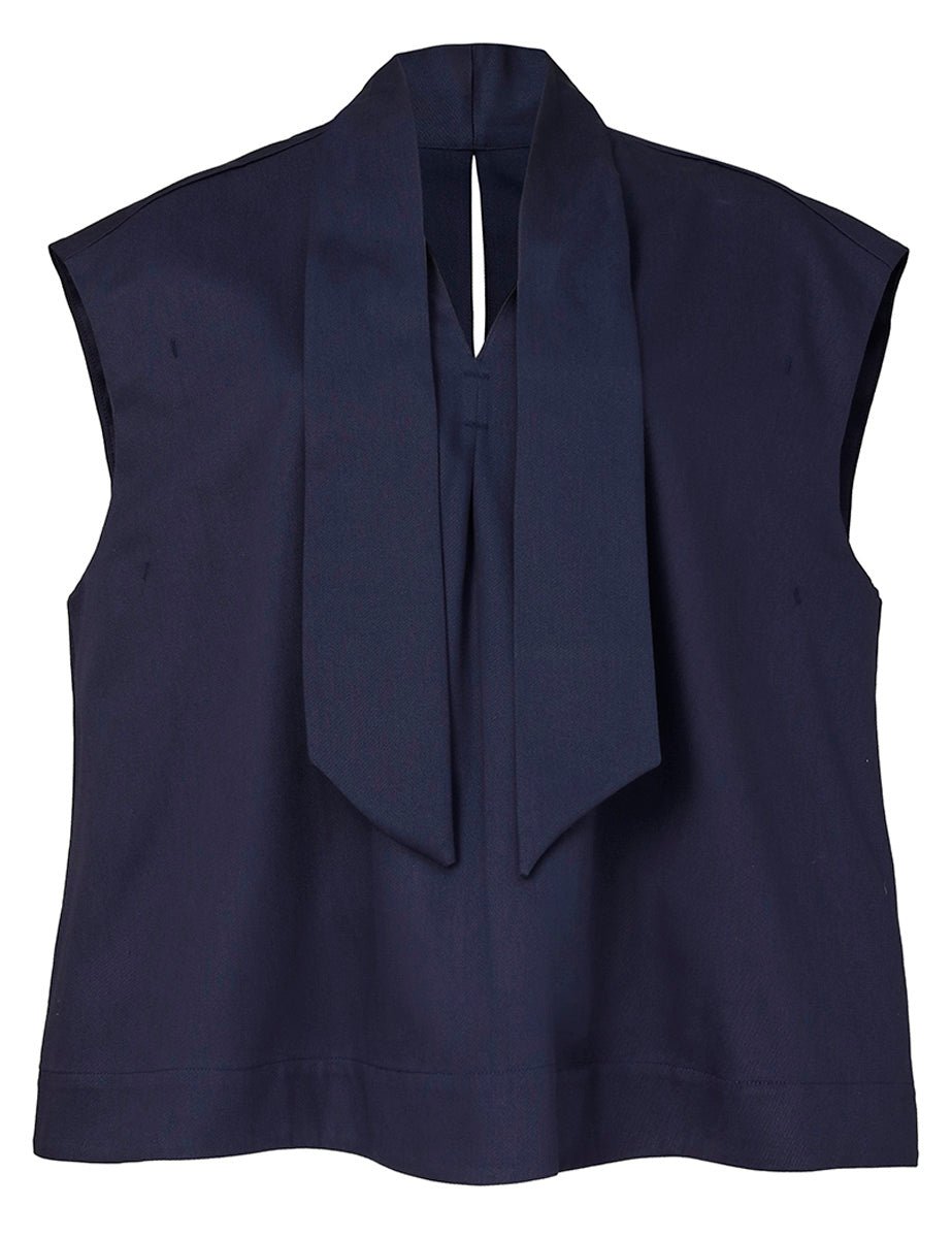 top demi over drill cotone blu - Frida SRL