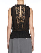 top scollatura voile pizzo nero - forte forte - top