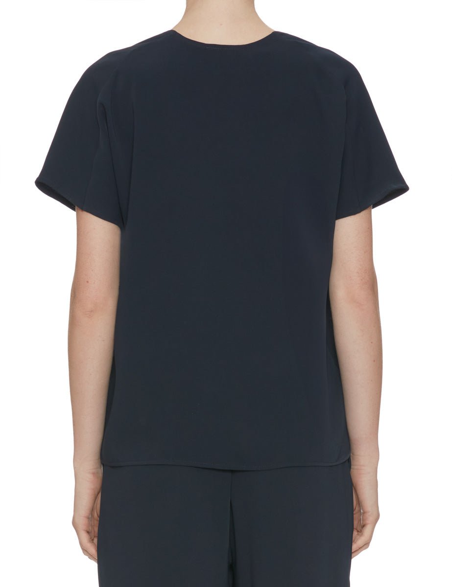 top scollo v cady fluido blu - blufrida - maglia
