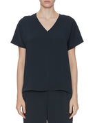 top scollo v cady fluido blu - blufrida - maglia