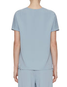 top scollo v cady fluido polvere - blufrida - maglia