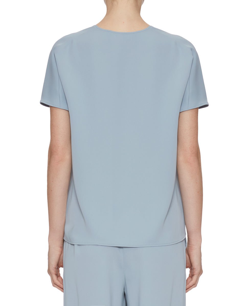 top scollo v cady fluido polvere - blufrida - maglia