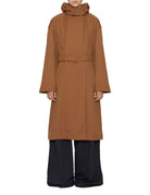 trench impermeabile cappuccio noce - mm by max mara - trench