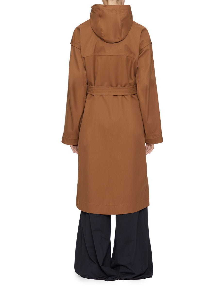 trench impermeabile cappuccio noce - mm by max mara - trench