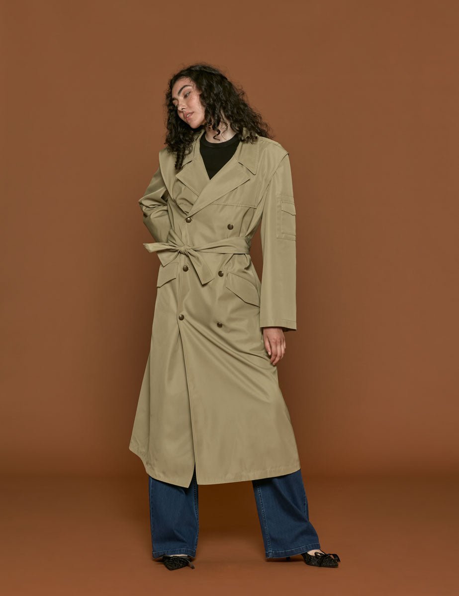 trench tech twill olive - Frida SRL