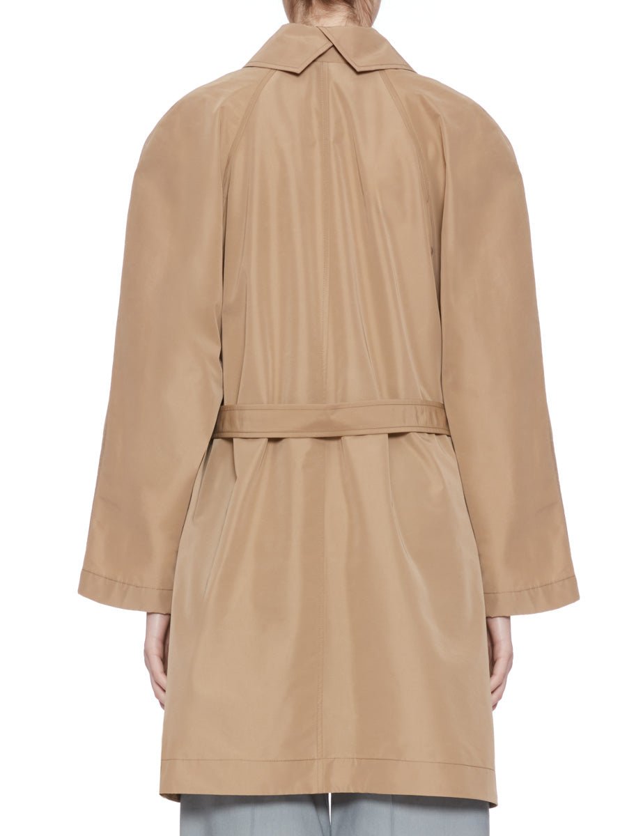 trench tecnico nylon svasato camel - alysi - trench