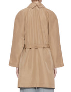 trench tecnico nylon svasato camel - alysi - trench