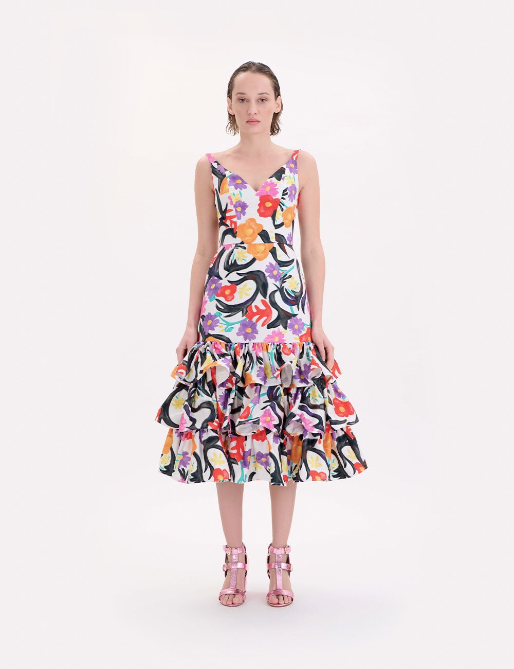 abito balze fiori - Frida SRL