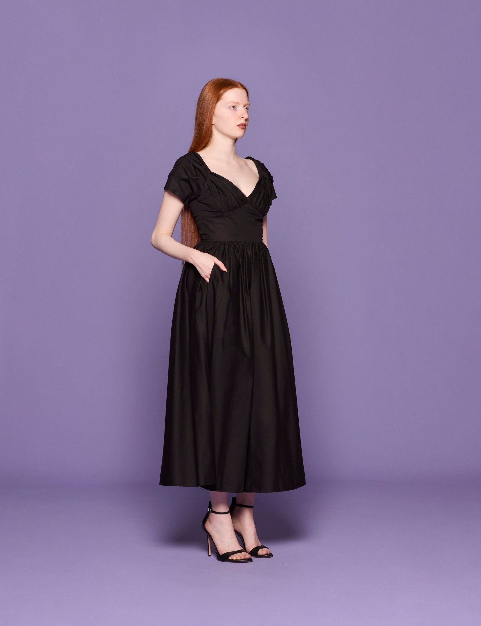 abito cotone corpetto nero - Frida SRL