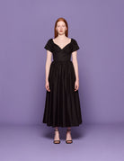 abito cotone corpetto nero - Frida SRL