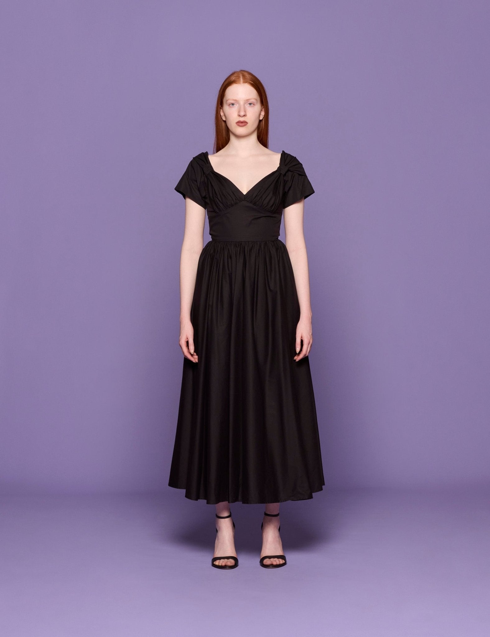 abito cotone corpetto nero - Frida SRL