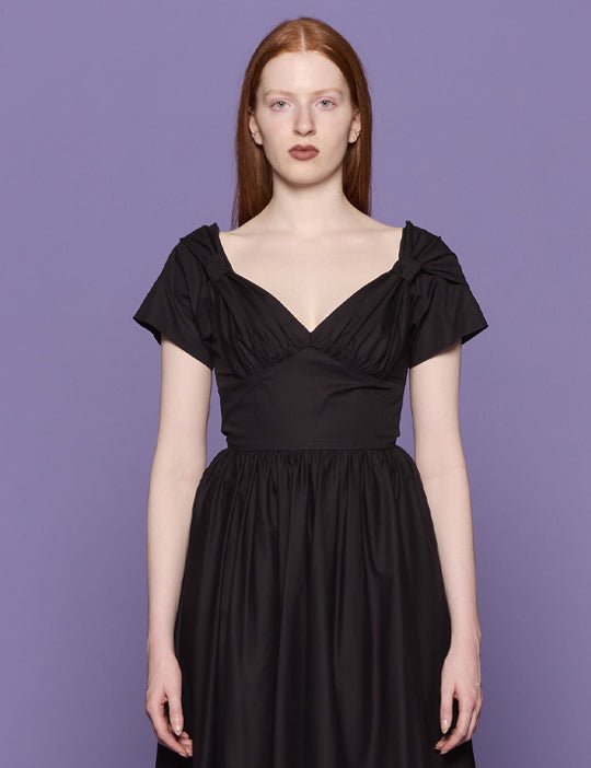 abito cotone corpetto nero - Frida SRL
