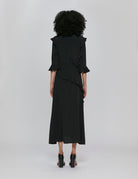 abito lungo volant nero - Frida SRL