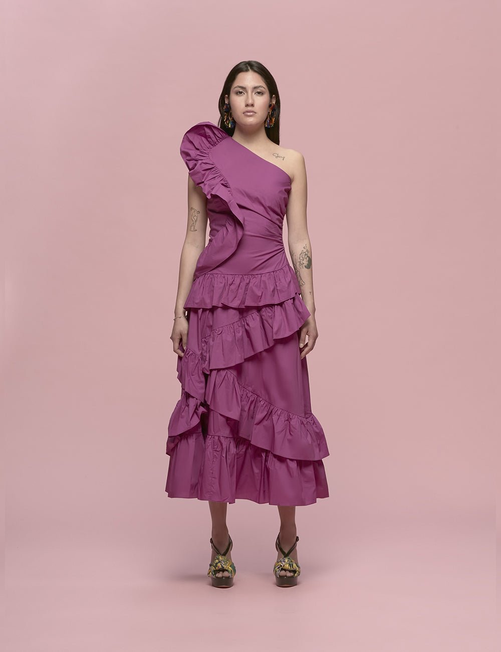 abito monospalla orchidea - Frida SRL