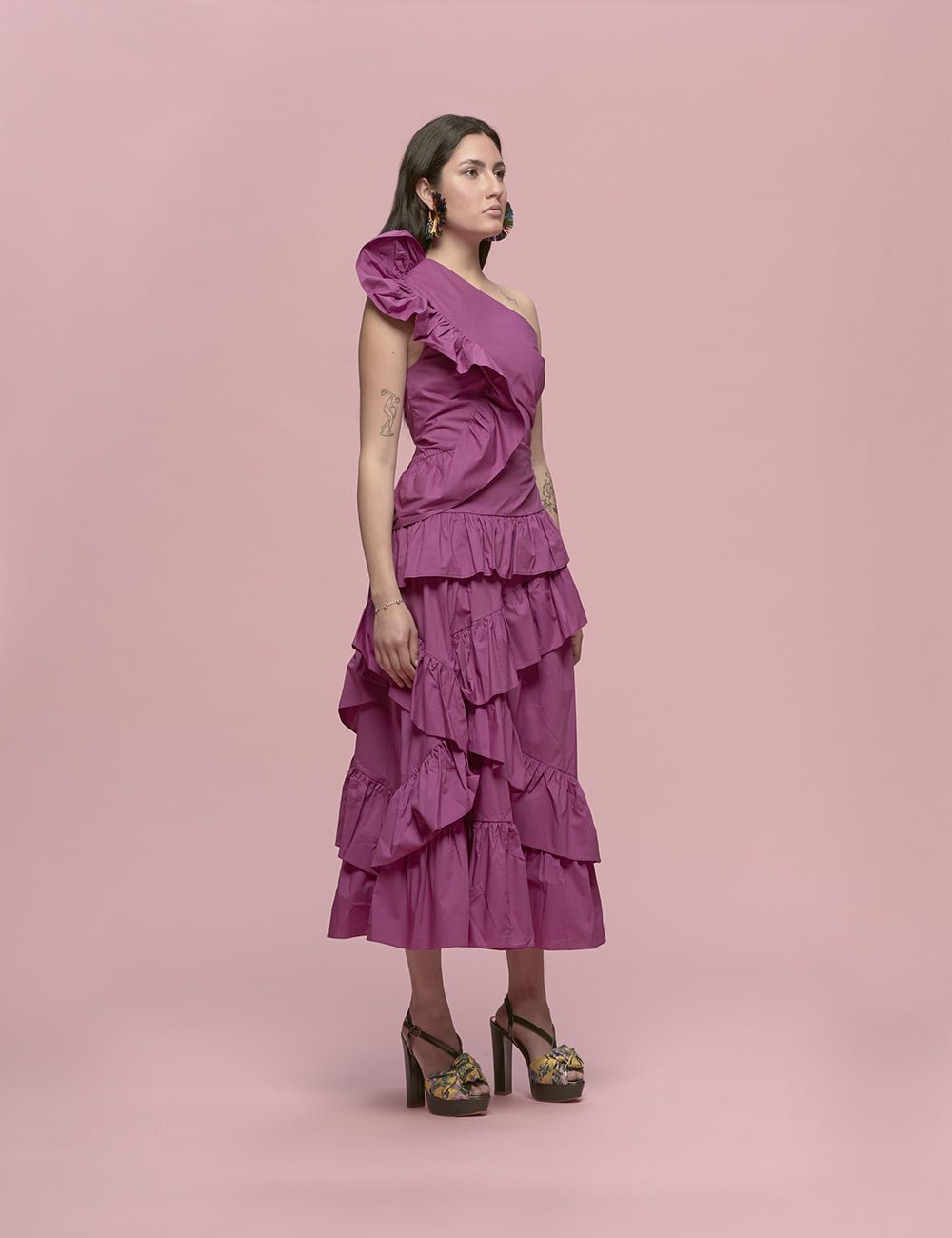 abito monospalla orchidea - ulla johnson - abito