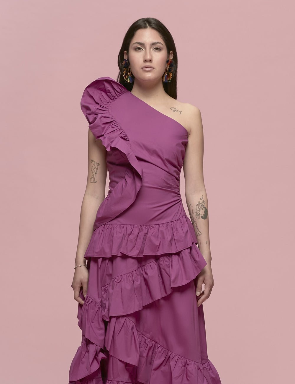 abito monospalla orchidea - ulla johnson - abito