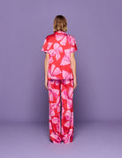 camicia bowling jersey viscosa rosso e rosa - Frida SRL