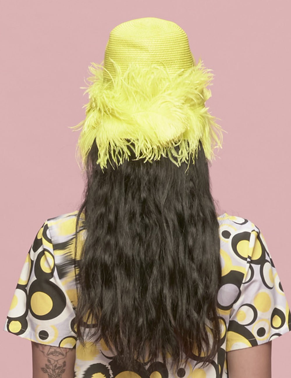 cappello fluo struzzo - vivetta - cappello