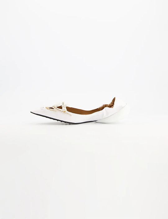 miky ballet flat pelle bianco - 1309sr - ballerina