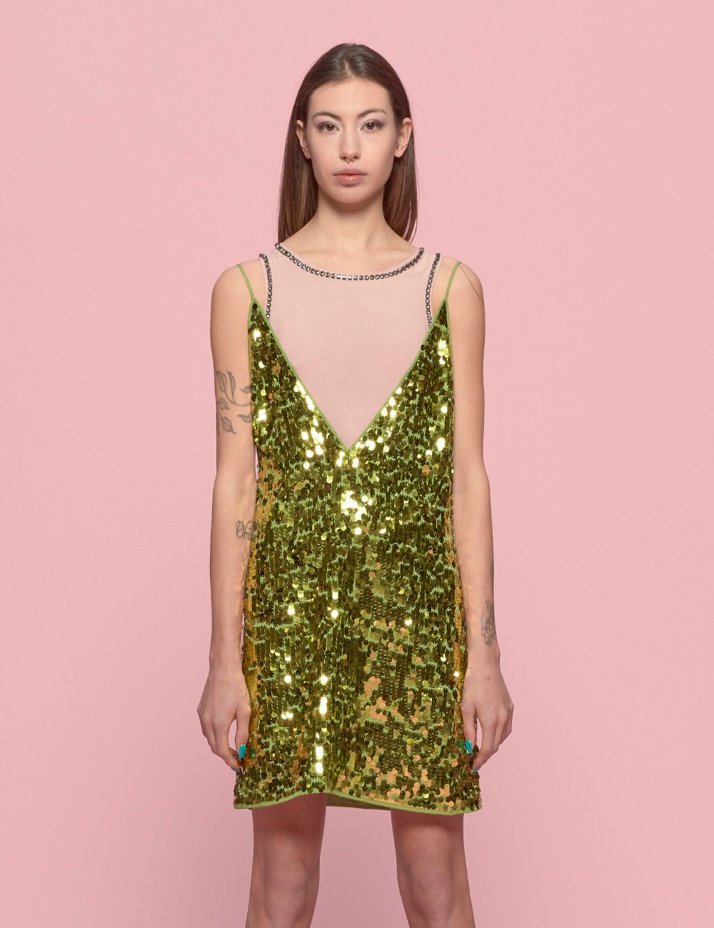 miniabito strati paillettes - n21 alessandro dell'acqua - miniabito