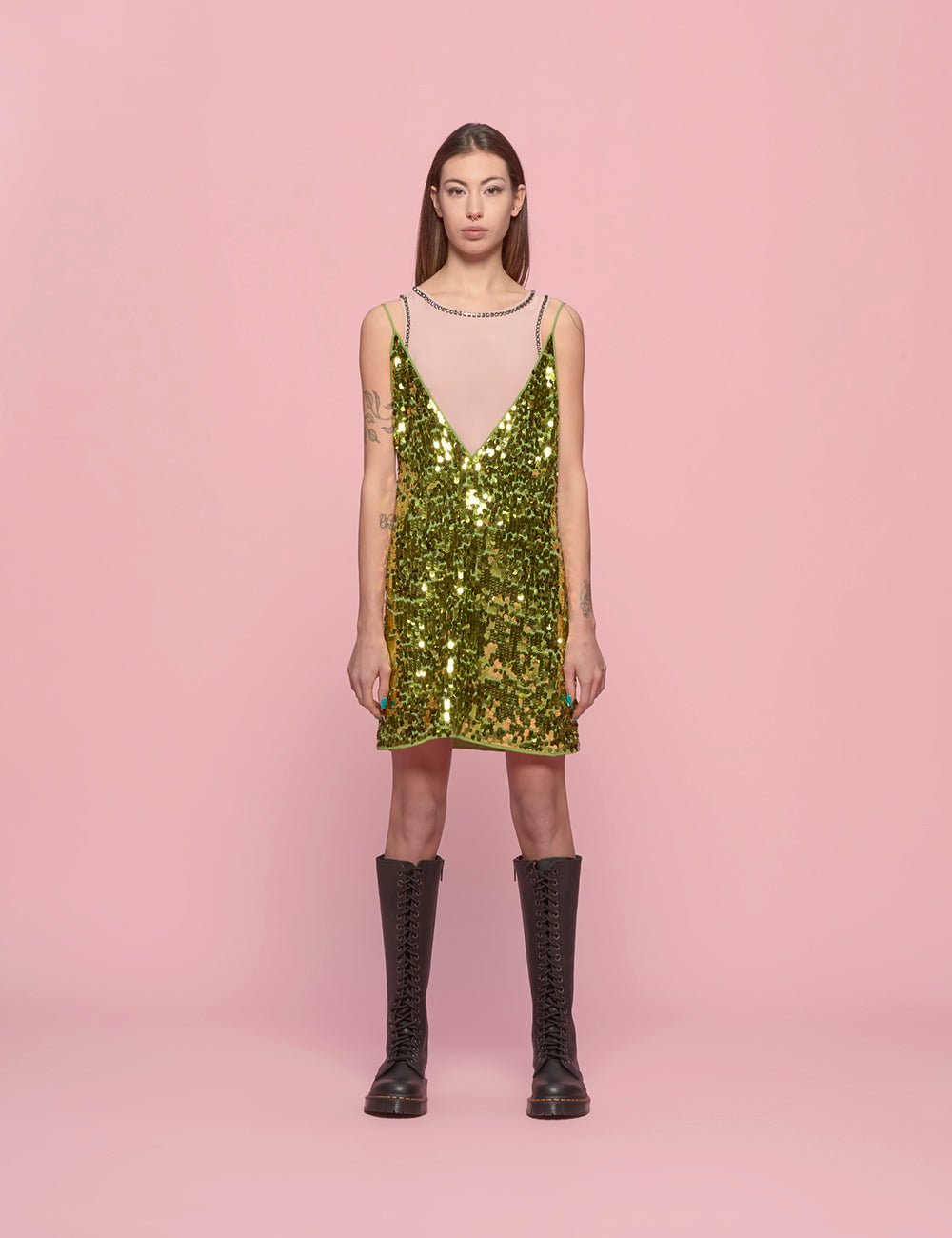 miniabito strati paillettes - n21 alessandro dell'acqua - miniabito