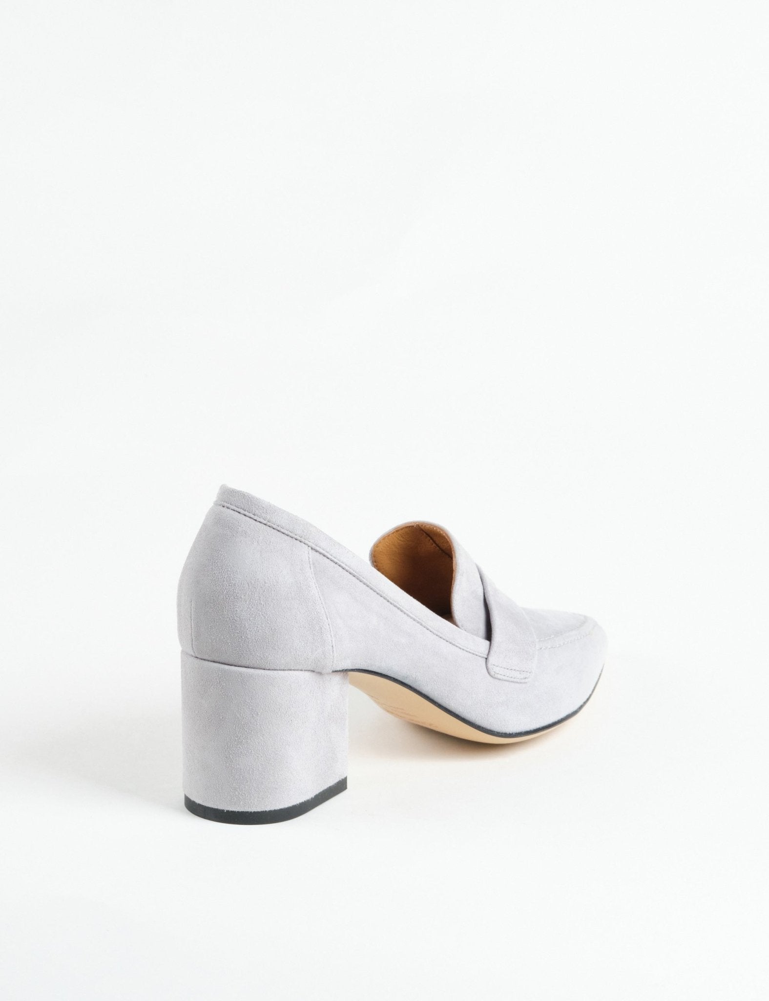 mocassino tacco camoscio stone - Frida SRL