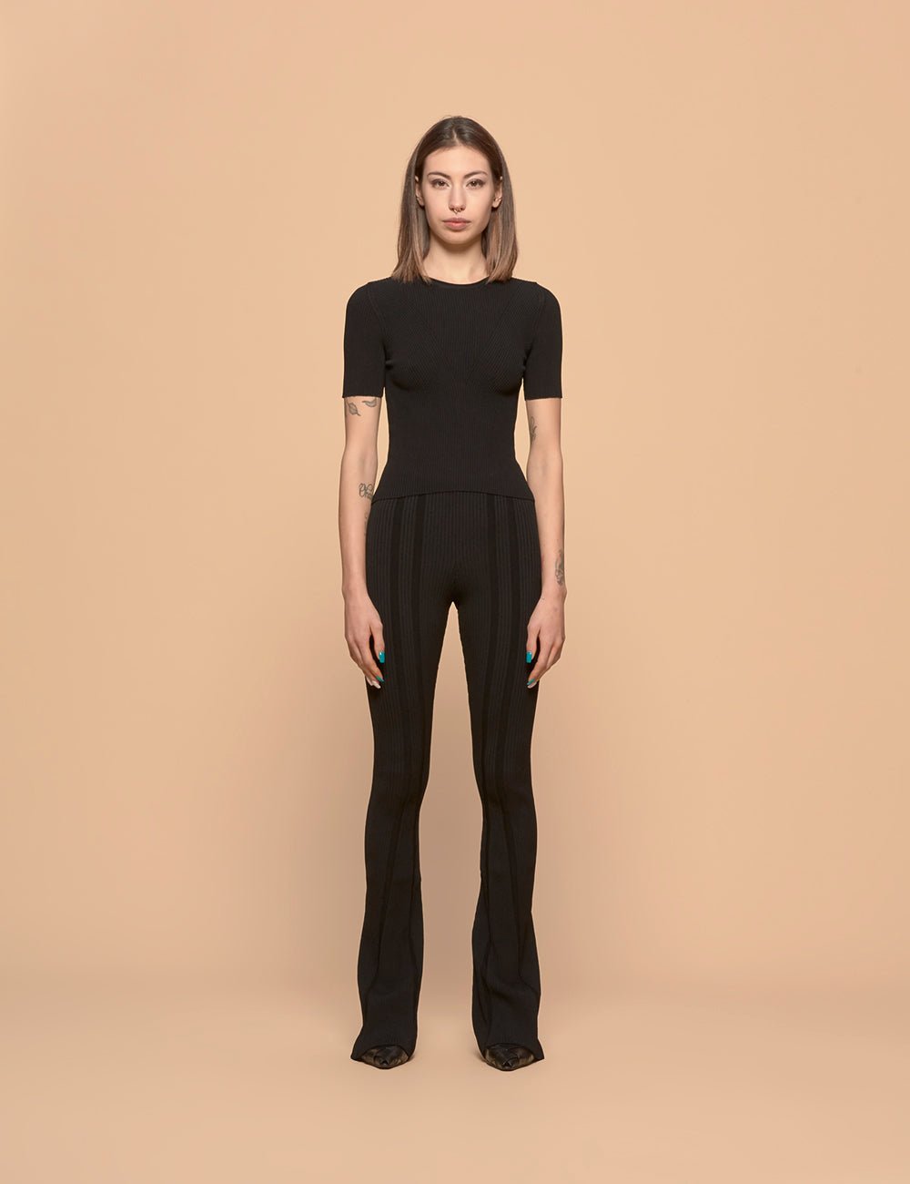 pantalone flare maglia - Frida SRL