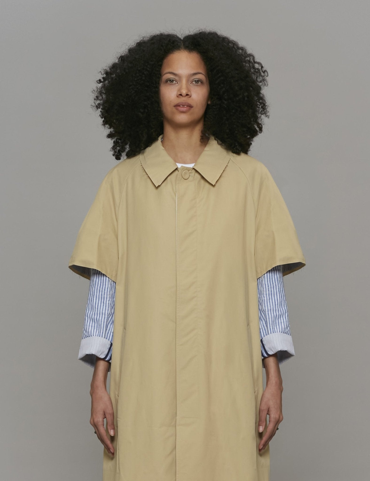 trench inserto maglia cammello - Frida SRL