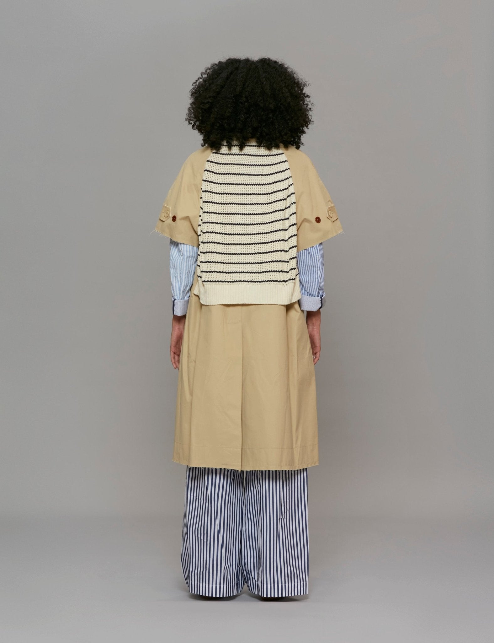 trench inserto maglia cammello - Frida SRL